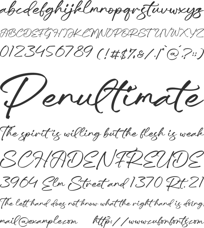Trelasty Bettany font preview