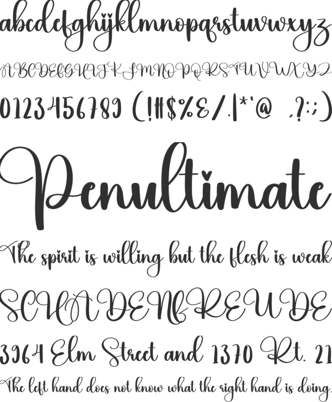 Lasting font preview