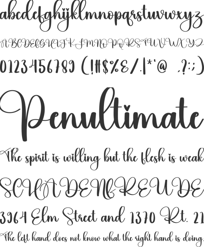 Lasting font preview