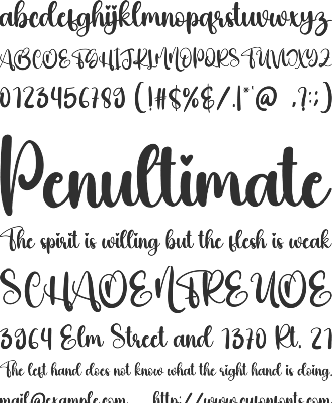 Finish font preview