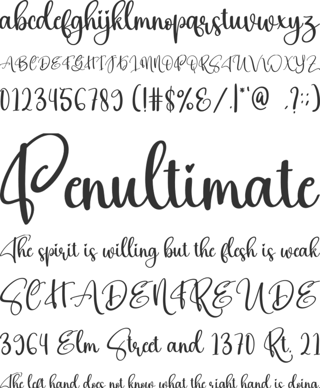 Adinda font preview