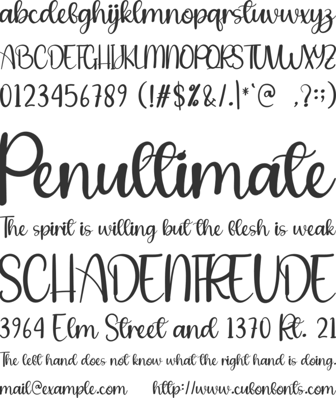 The Snow font preview