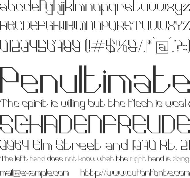 CHOMPLEK SANITY font preview