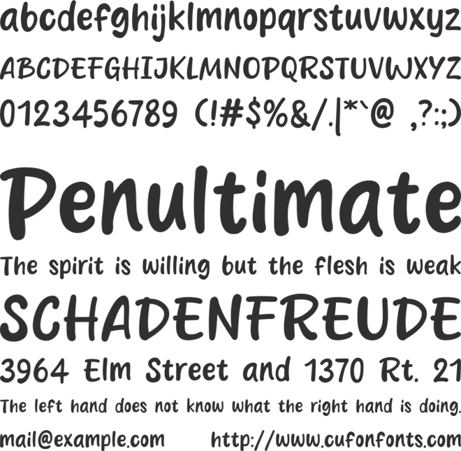 Duck spicy font preview