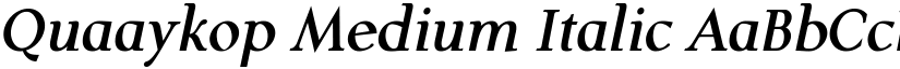 Quaaykop Medium Italic font