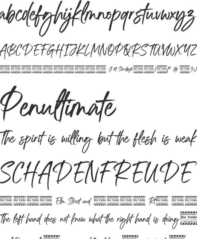 Standbyte Personal Use font preview