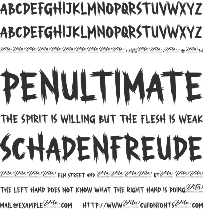 Scary Notes Personal Use font preview