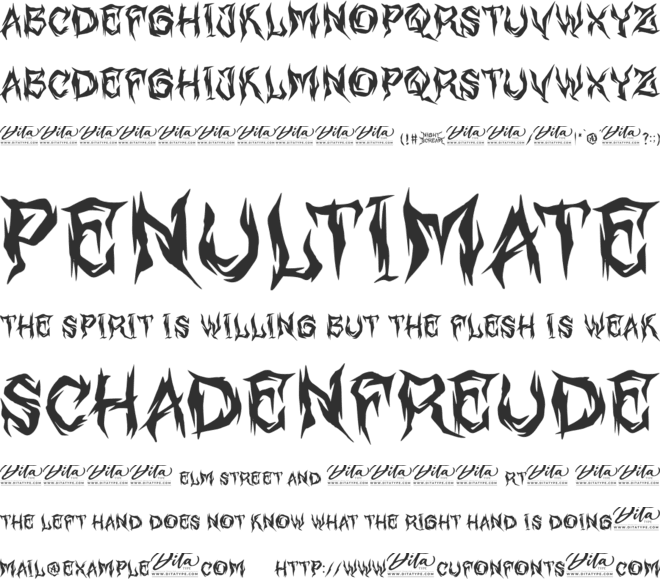 Night Scream Personal Use font preview