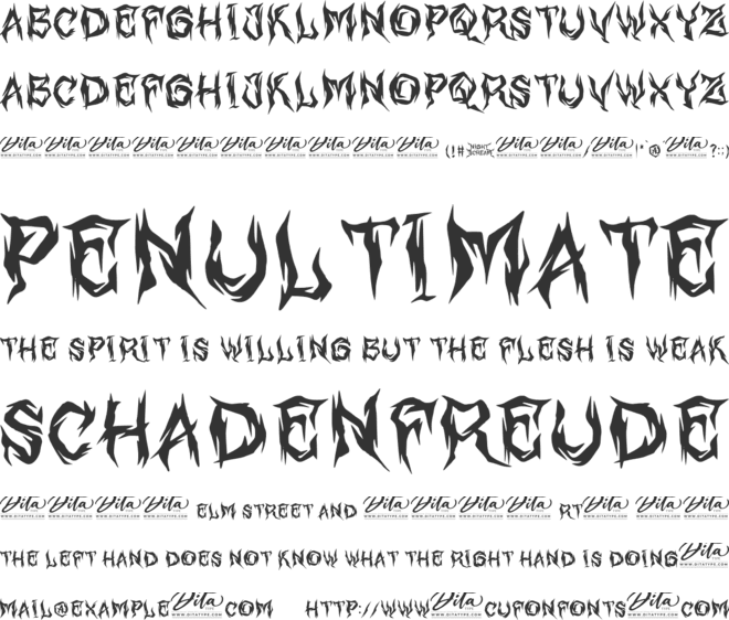 Night Scream Personal Use font preview