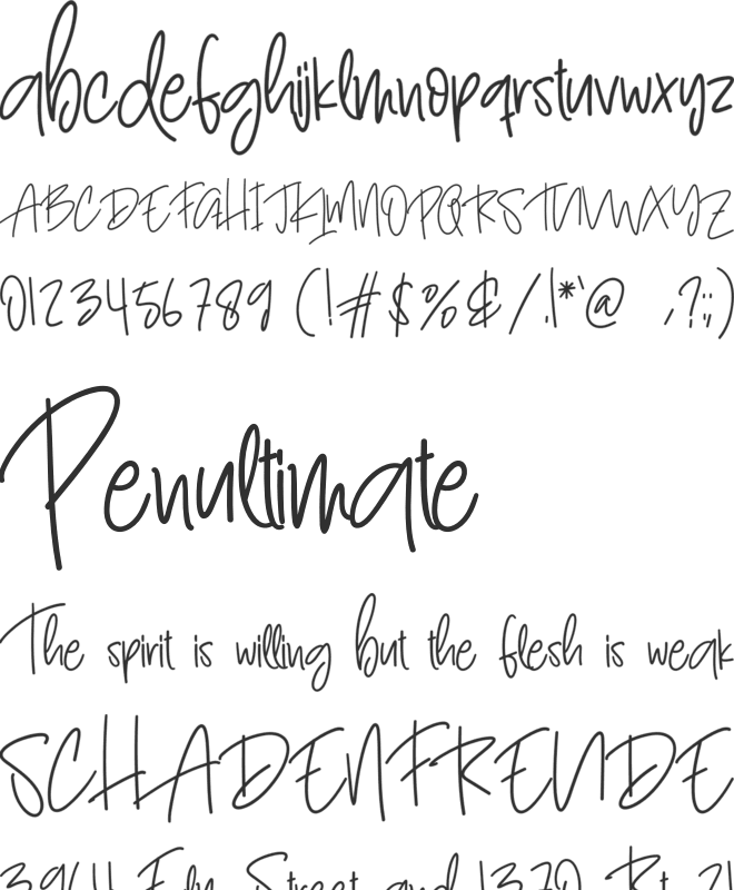 Handmade School font preview