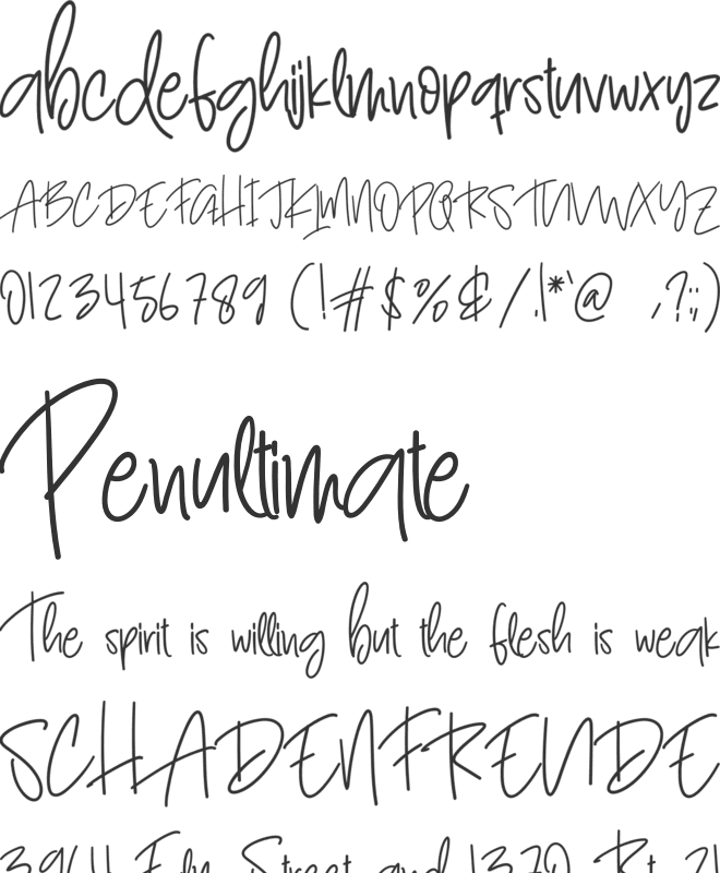 Handmade School font preview
