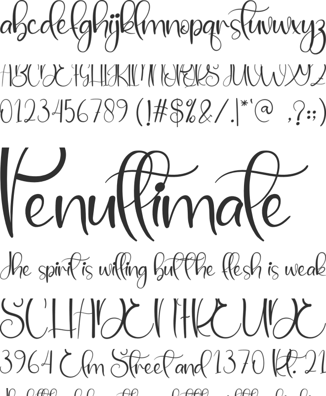 Bakery Christmas font preview