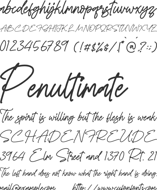 Whotney Haeston font preview