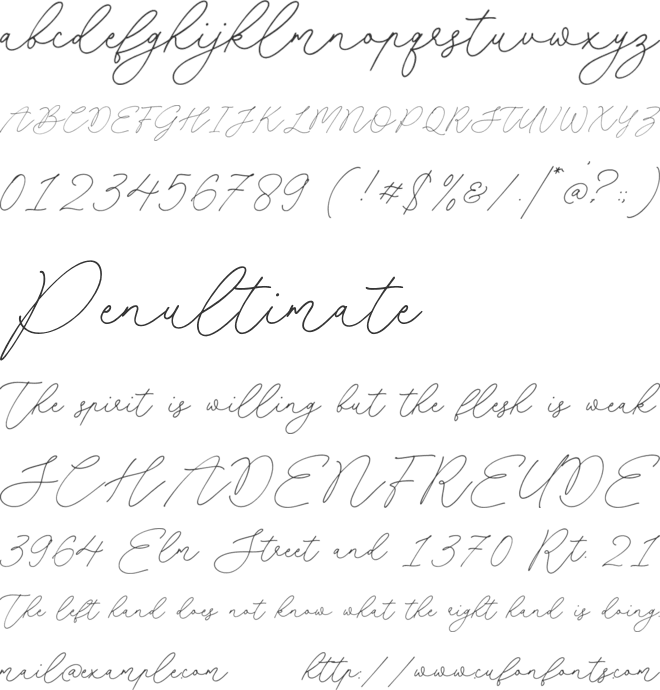 Miserable Emillia font preview