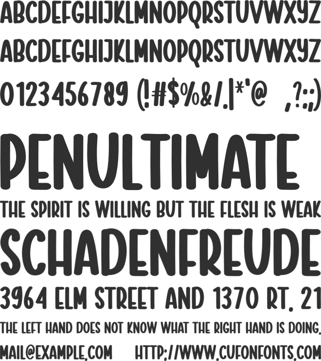 Shady font preview
