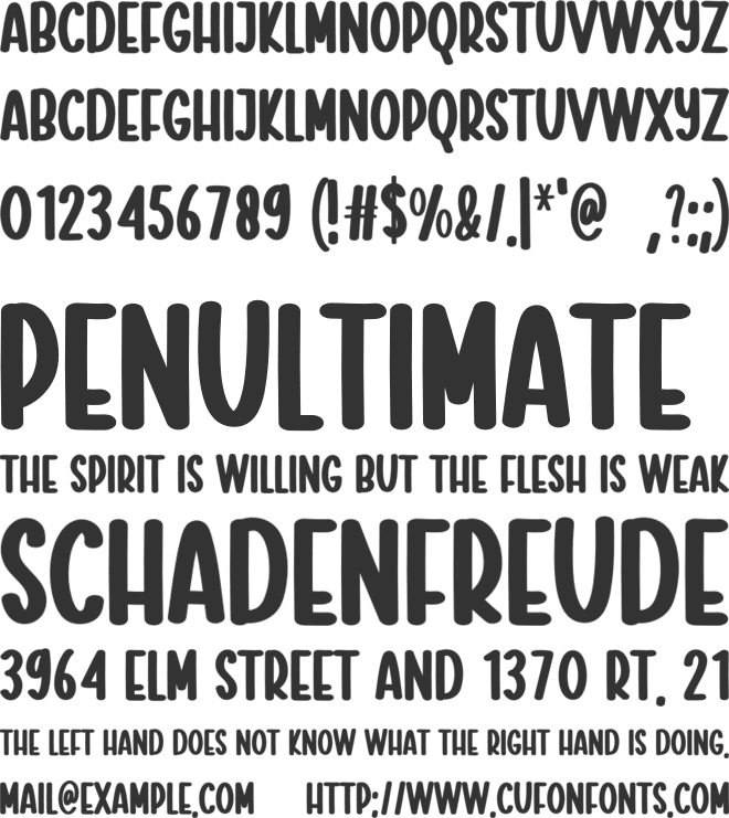 Shady font preview