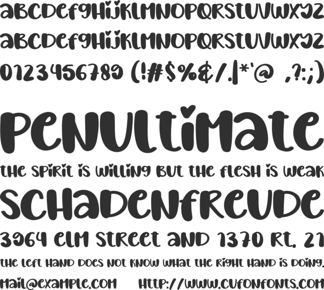Hungry font preview