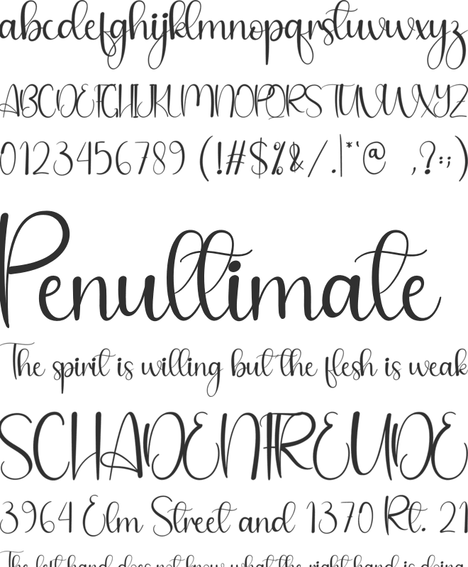 Hello January font preview