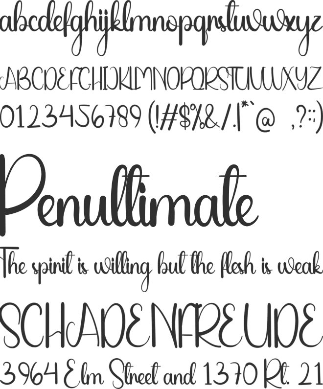 Welcome font preview