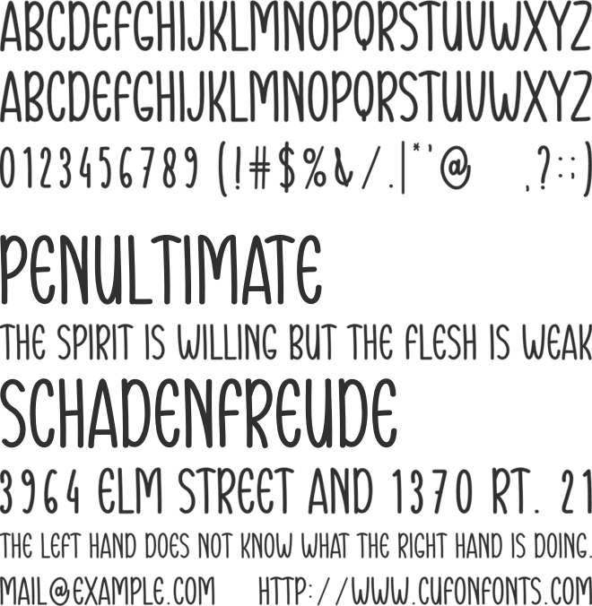 Come Back font preview
