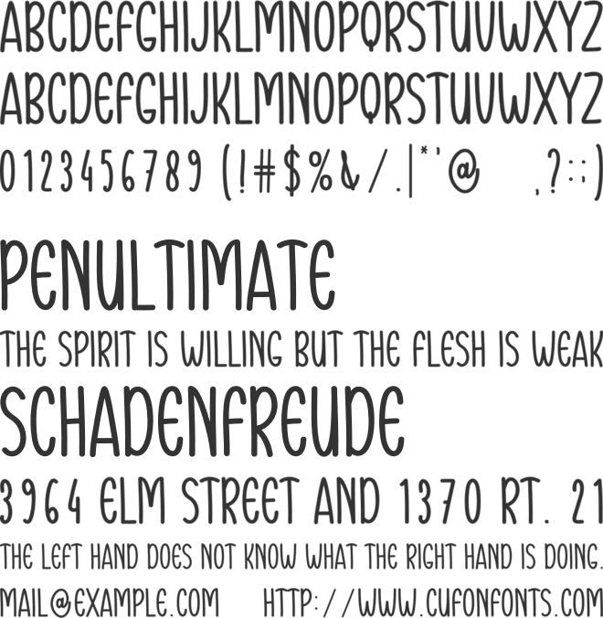 Come Back font preview