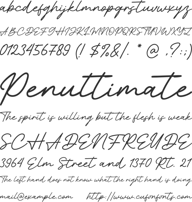 Evening Wind font preview
