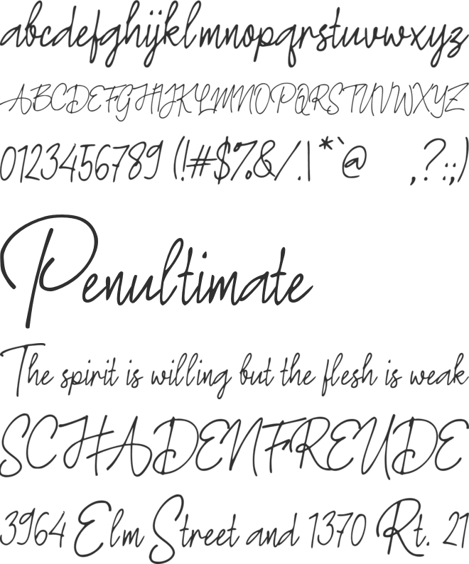 h Herasty Script font preview