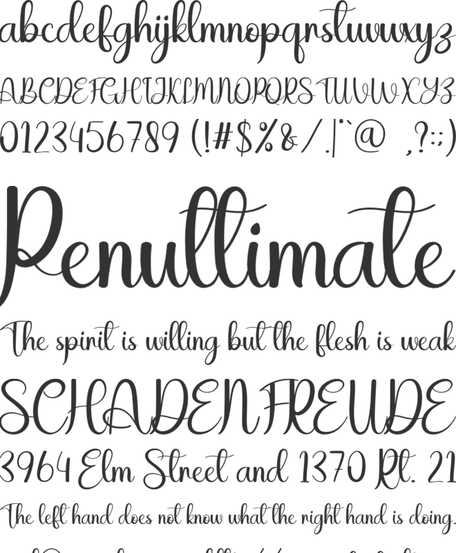 Winter Short font preview