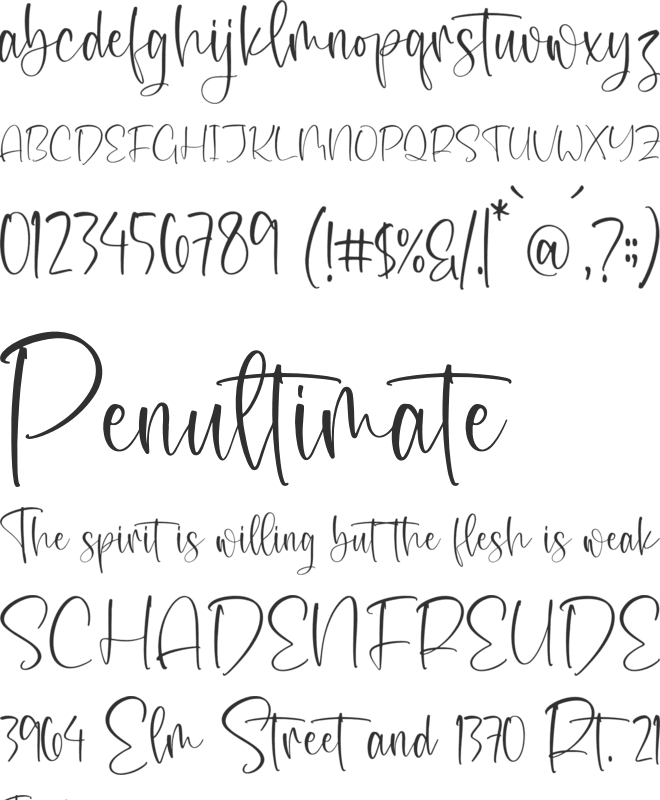 Grasella Merlotta font preview