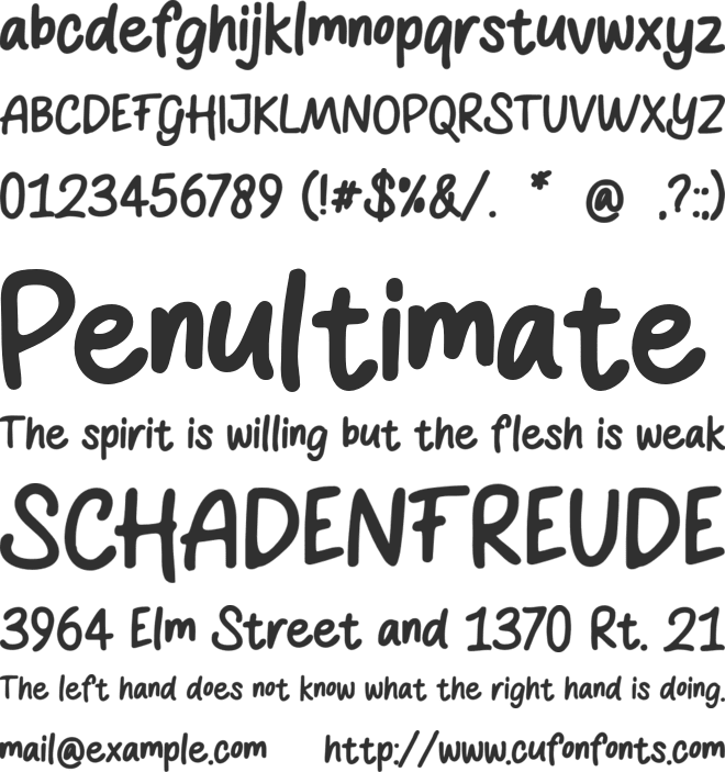 The Simsong font preview