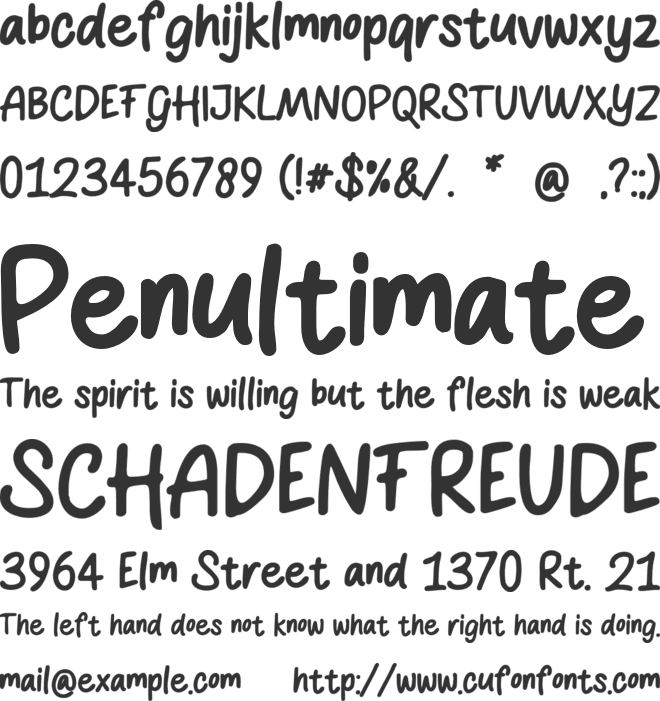 The Simsong font preview