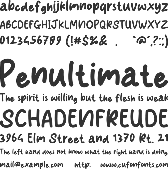 Materials font preview