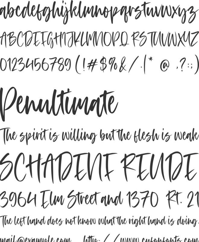 Acordian font preview