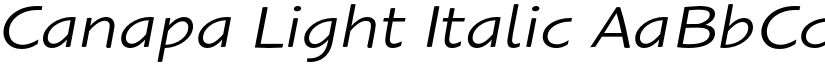 Canapa Light Italic font