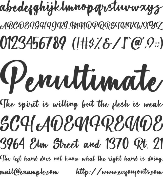 Parfait font preview