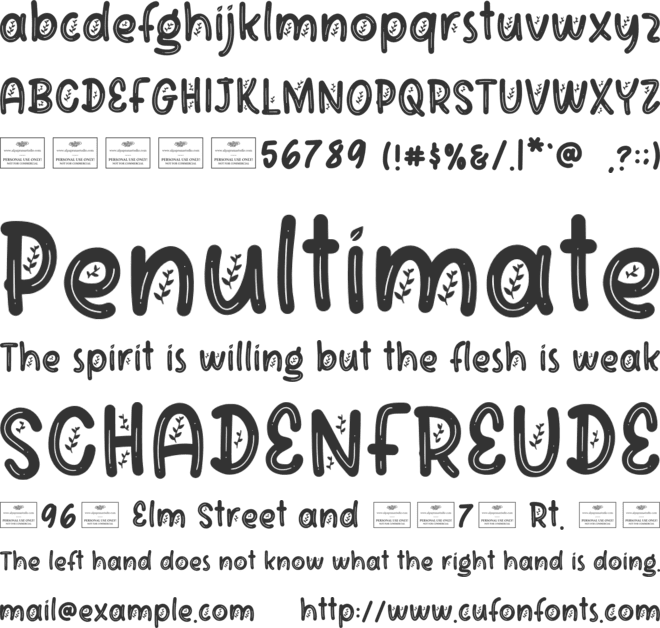 Olive Branch font preview