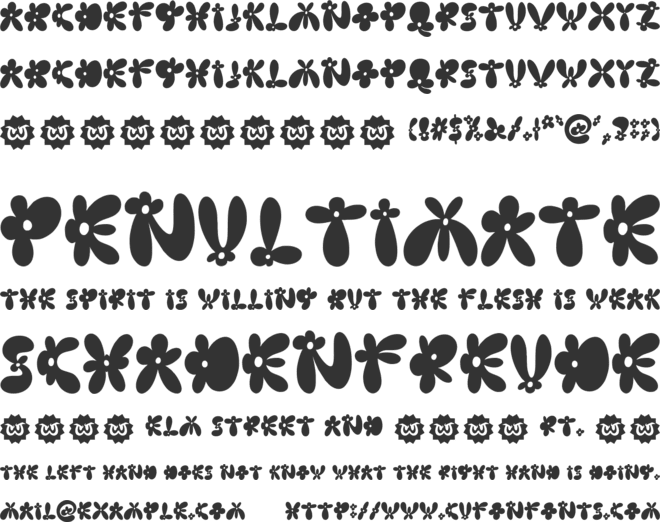 Burst Flower font preview