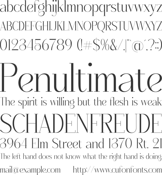 Qenliago font preview