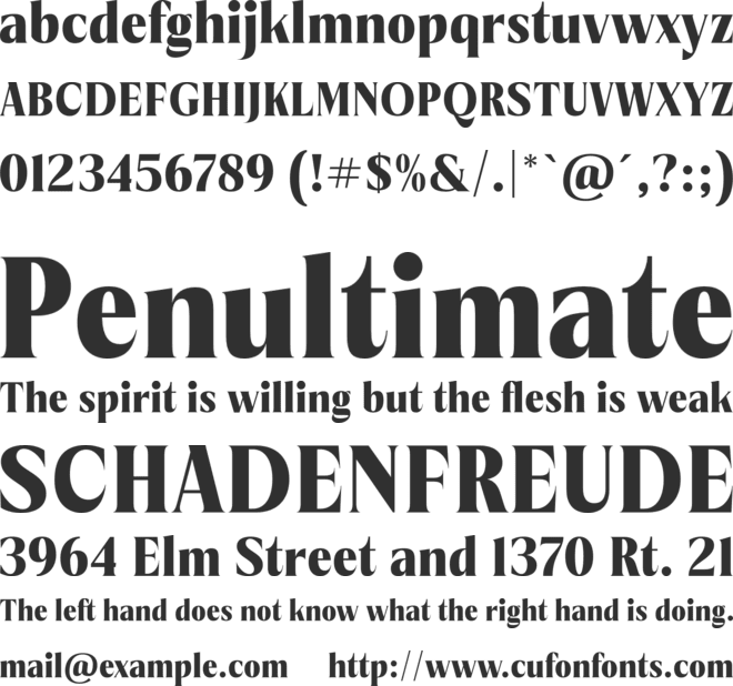 Frenklins Display Trial font preview