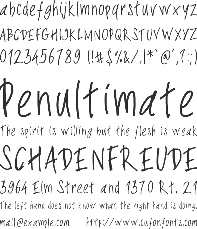 PWSlimyfonts font preview