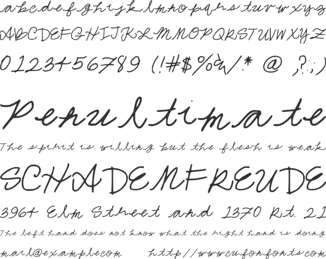 Jessa Hand font preview