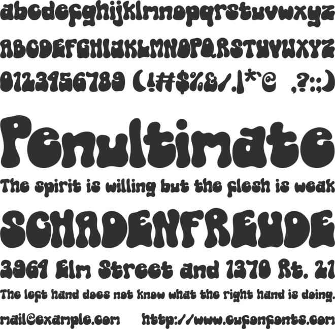Funky Retrovy font preview