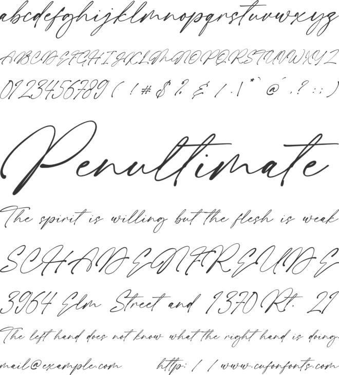 Maligha font preview