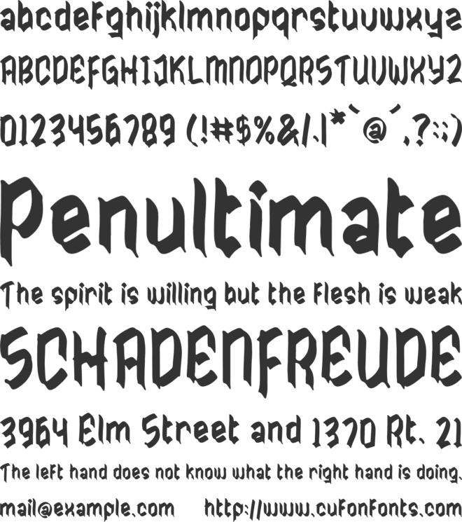 Jailbolt font preview