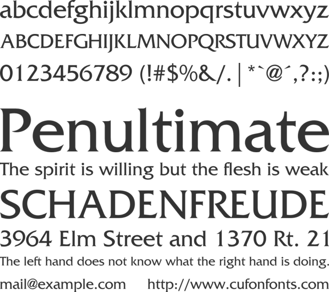 Friz Quadrata Std font preview