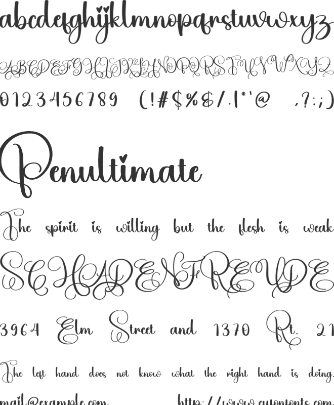 Earrings font preview