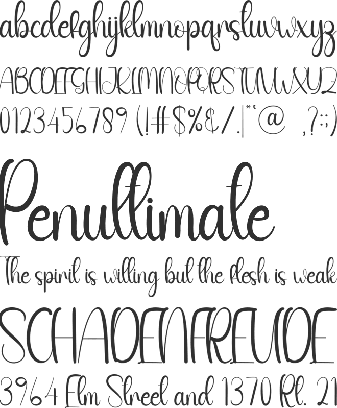 Simple Valentine font preview
