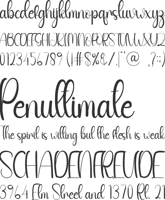 Simple Valentine font preview