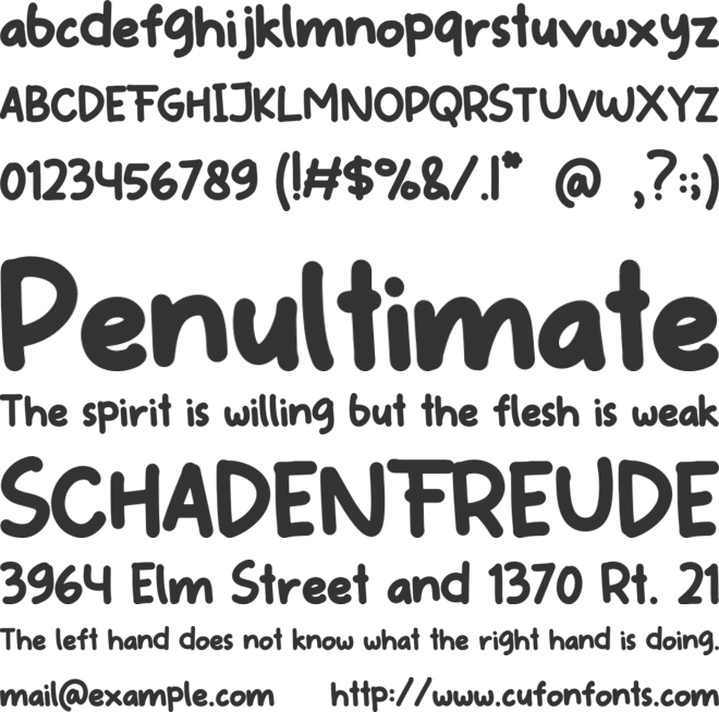 Momain Kidz font preview