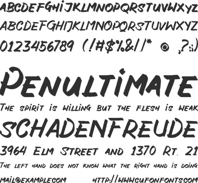 Labour Brusher font preview